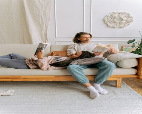 Weekend relaxing activities in a cozy room